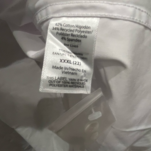 NWT Time and Tru White Dress Shirt Classic Style - Picture 6 of 8